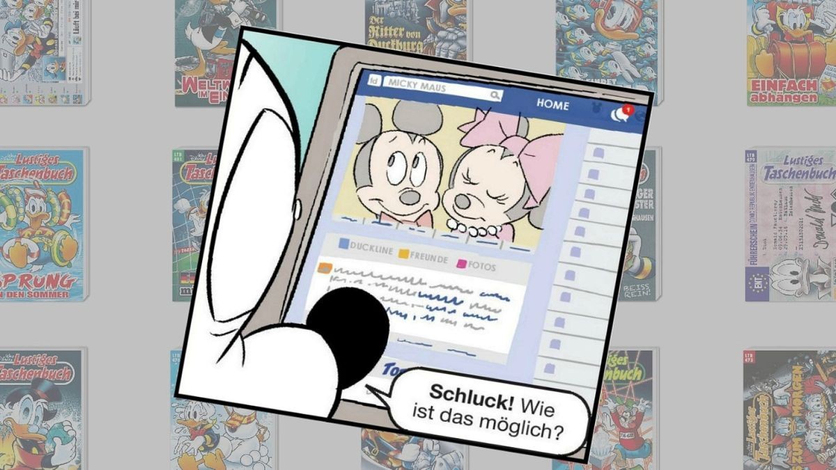 Donald Duck und Micky Maus posten im Lustigen Taschenbuch jetzt auf  Faceduck und Zwitscher