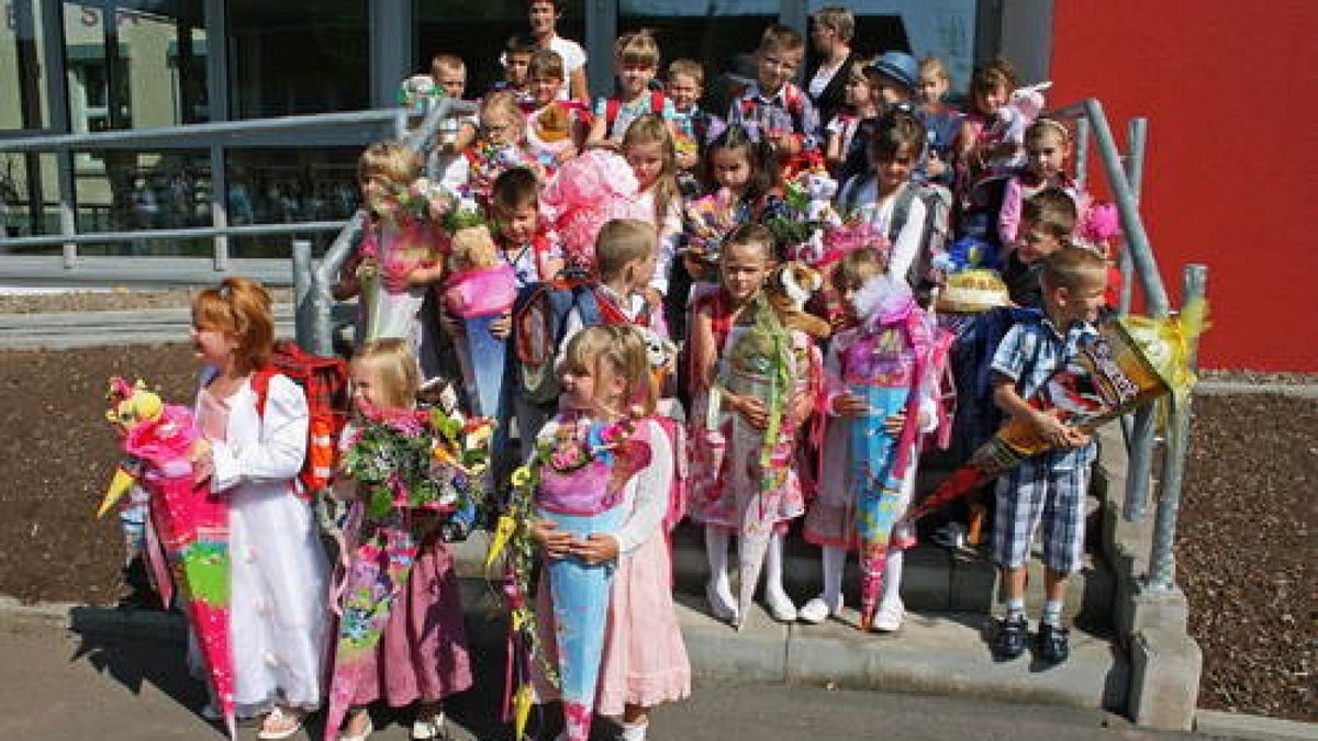 Die Erstklässler der Grundschule in Niedersalza. 