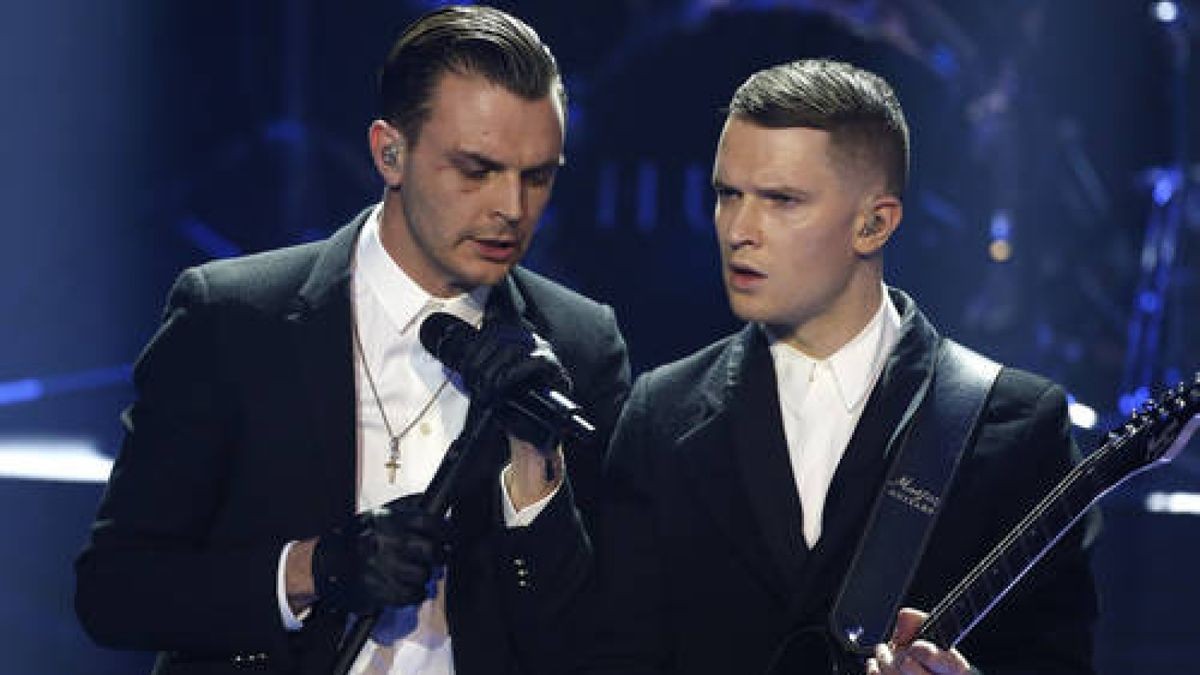 Das britische Duo Hurts. Foto: AFP