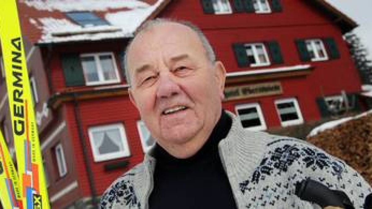 Thüringer unter sich: Weltmeister Gerhard Grimmer und seine Germina-Ski in Floh-Seligenthal. Foto: Alexander Volkmann