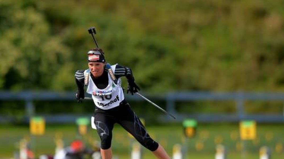 2012: Andrea Henkel trainiert für die Deutsche Meisterschaft in der DKB-Ski-Arena. Archivfoto: Sascha Fromm 