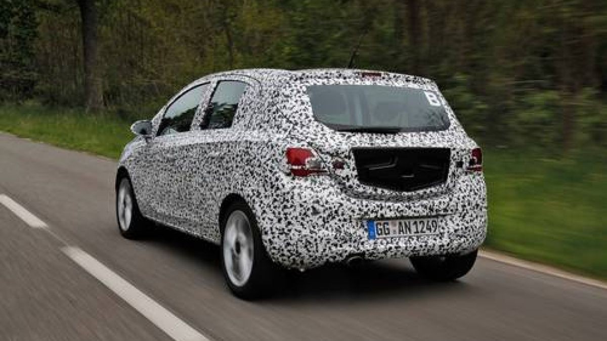 Der neue Opel Corsa E wurde in Tarnfarben der Öffentlichkeit präsentiert. Foto: General Motors