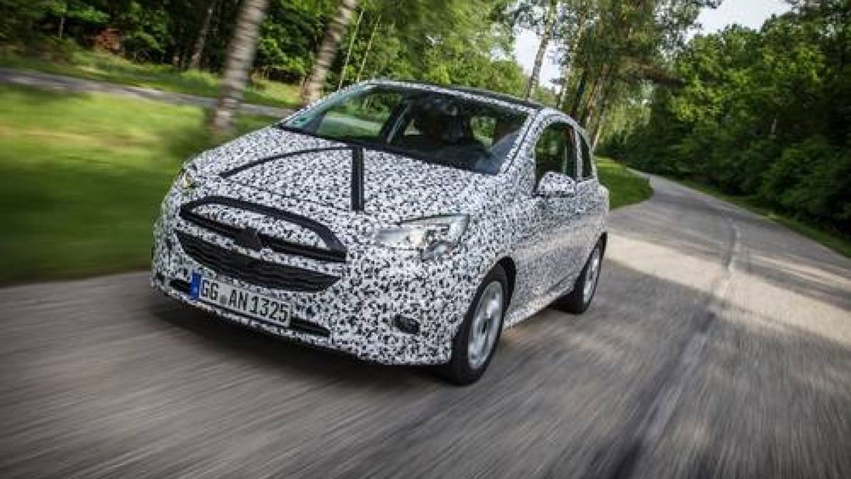 Der neue Opel Corsa E wurde in Tarnfarben der Öffentlichkeit präsentiert. Foto: General Motors