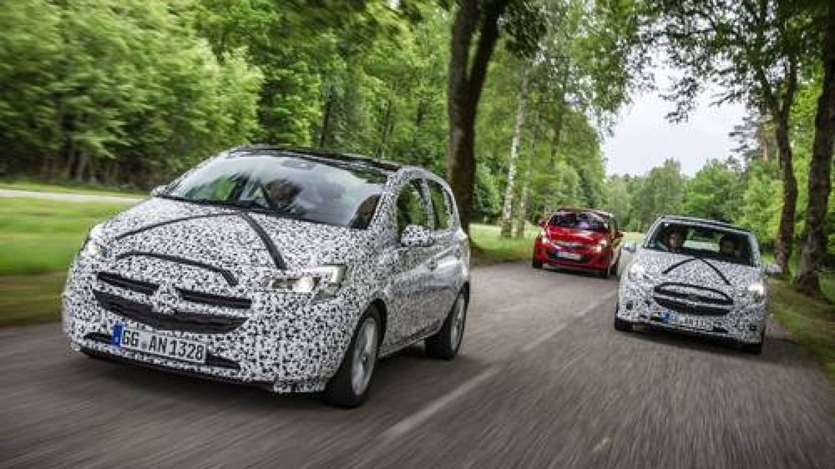 Der neue Opel Corsa E wurde in Tarnfarben der Öffentlichkeit präsentiert. Foto: General Motors