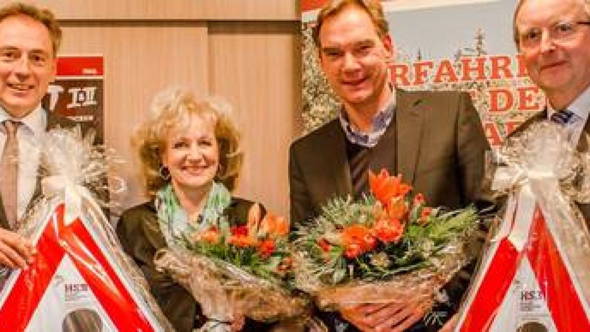 Peter Gaffert (HSB-Aufsichtsratsvorsitzender und Oberbürgermeister Wernigerode), Birgit Keller (Ministerin für Infrastruktur und Landwirtschaft im Freistaat Thüringen), Christian Klamt (Geschäftsführer Braunlage Tourismus Marketing GmbH) und Matthias Wagener (HSB-Geschäftsführer) (v.l.) Foto: Dirk Bahnsen/HSB