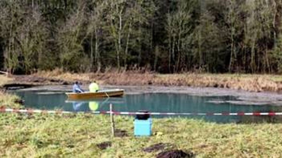 Nördlich von Bilzingsleben entstand durch Erdfall ein Teich