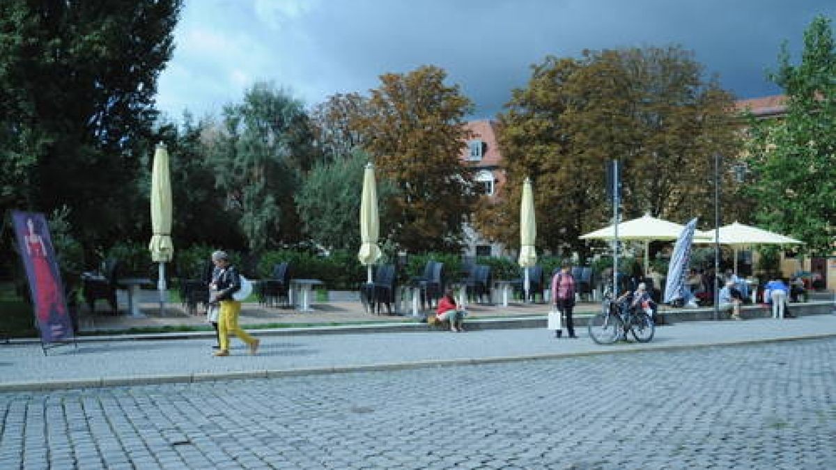 02.09. Weimar. Das Problem um die Freiflächengastronomie während der Bauarbeiten am Frauenplan ist immer noch nicht geklärt. Foto: Michael Baar