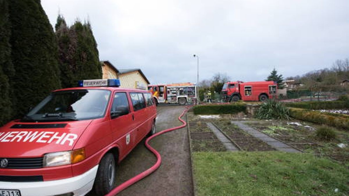 Eine Laube brannte am Montag in der Gartenanlage 