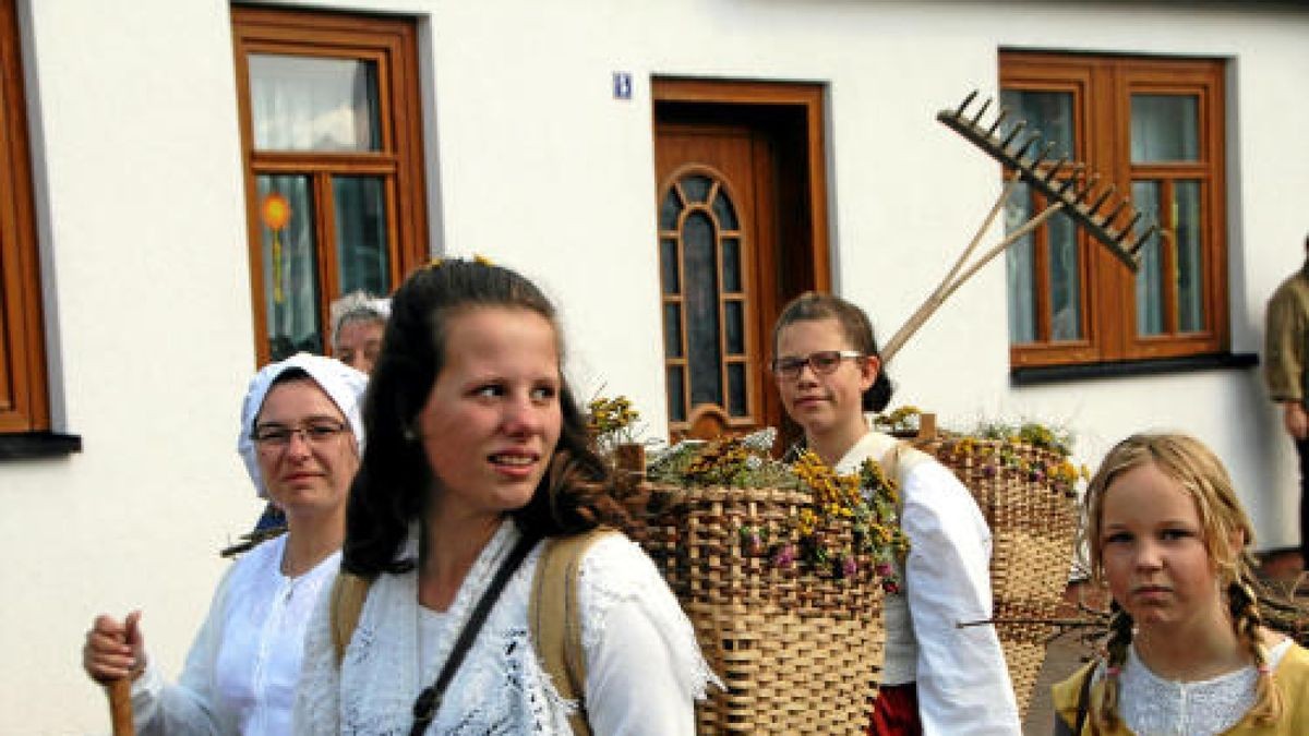 Ein großer Festumzug beschließt die Luther-Woche in Tambach-Dietharz. Hunderte Mitwirkende setzen in 33 Bildern Tambach-Dietharz in der Zeit vor 500 Jahren in der Reformation in Szene. Foto: Wieland Fischer