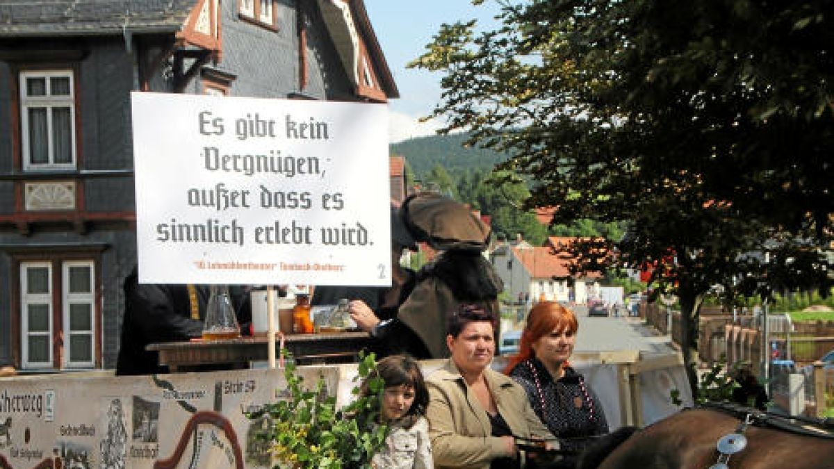 Ein großer Festumzug beschließt die Luther-Woche in Tambach-Dietharz. Hunderte Mitwirkende setzen in 33 Bildern Tambach-Dietharz in der Zeit vor 500 Jahren in der Reformation in Szene. Foto: Wieland Fischer