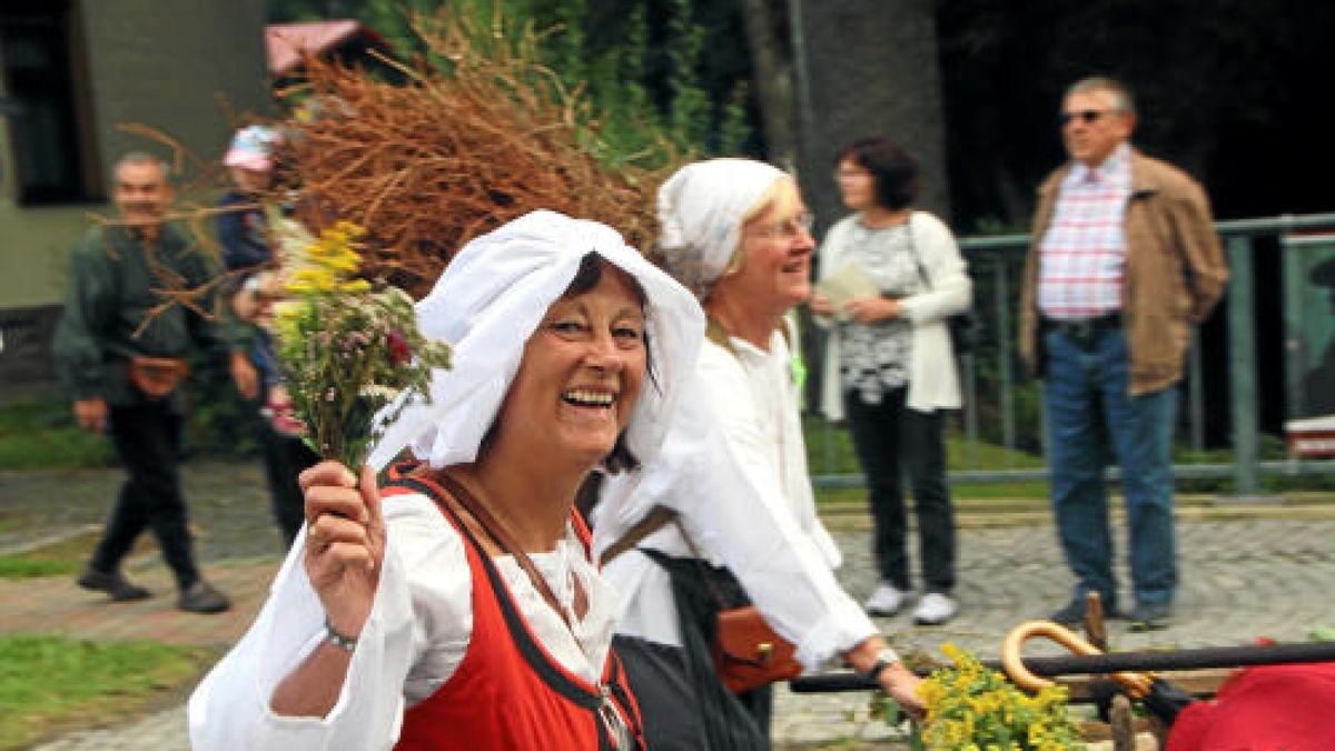 Ein großer Festumzug beschließt die Luther-Woche in Tambach-Dietharz. Hunderte Mitwirkende setzen in 33 Bildern Tambach-Dietharz in der Zeit vor 500 Jahren in der Reformation in Szene. Foto: Wieland Fischer