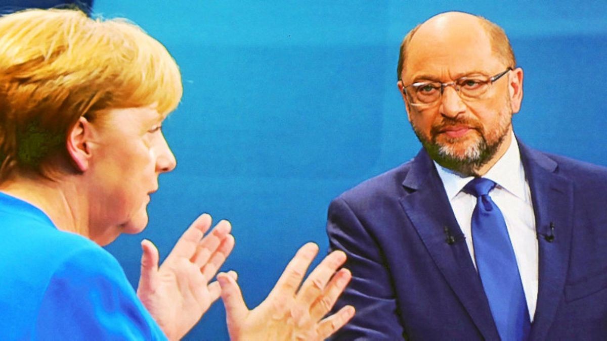 Das einzige TV-Duell zwischen Angela Merkel (CDU) und Martin Schulz (SPD) vor der Bundestagswahl 2017.