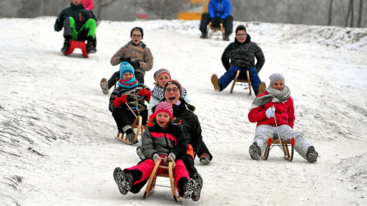 22.01.2017 / Apolda / Schnee Winter Rodeln an Rodelhang am Sportpark Schlitten Schlittenfahren / / TA-Foto: Sascha MargonFoto: Sascha Margon