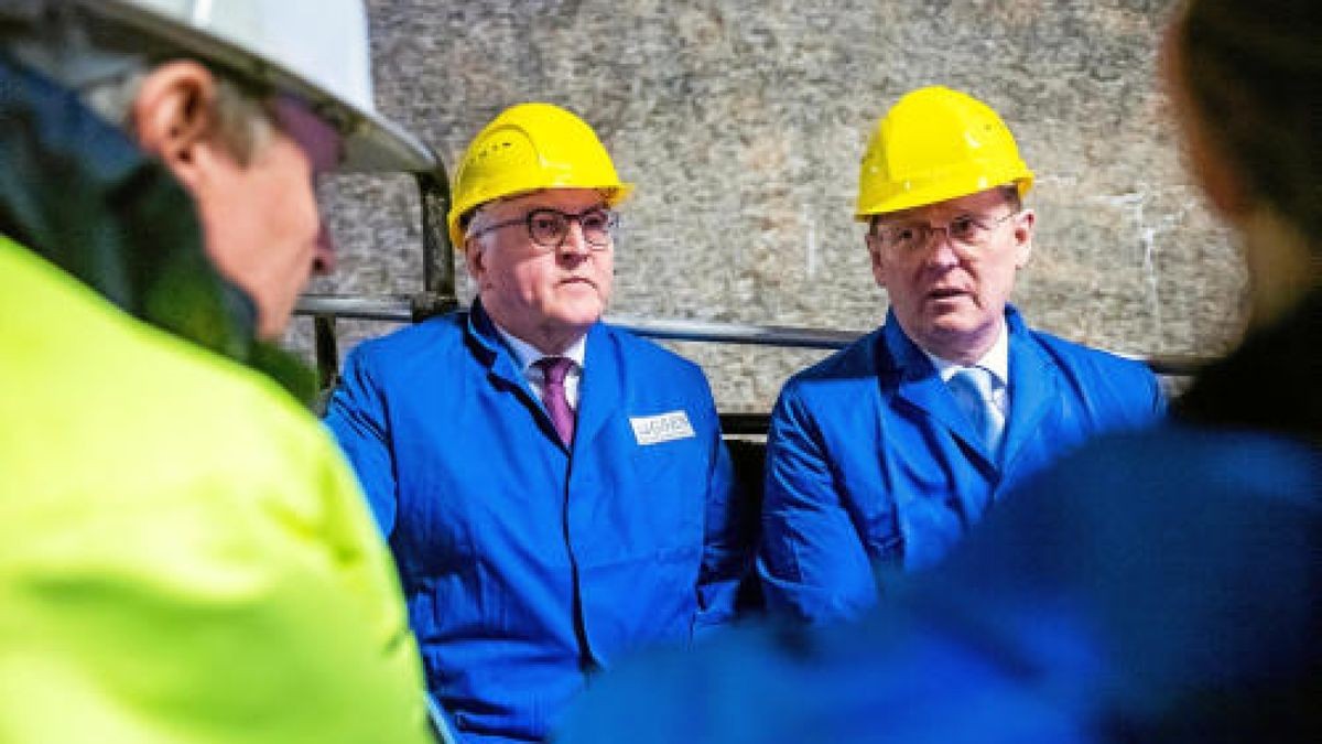 Auf seiner Tour durch Nordthüringen besuchte Bundespräsident Frank-Walter Steinmeier auch das Erlebnisbergwerk Sondershausen. Foto: Sascha Fromm