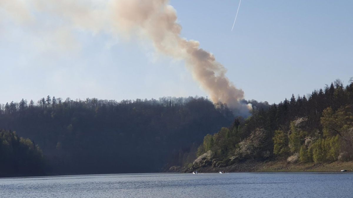 Waldbrand am Heinrichstein im Saale-Orla-Kreis.