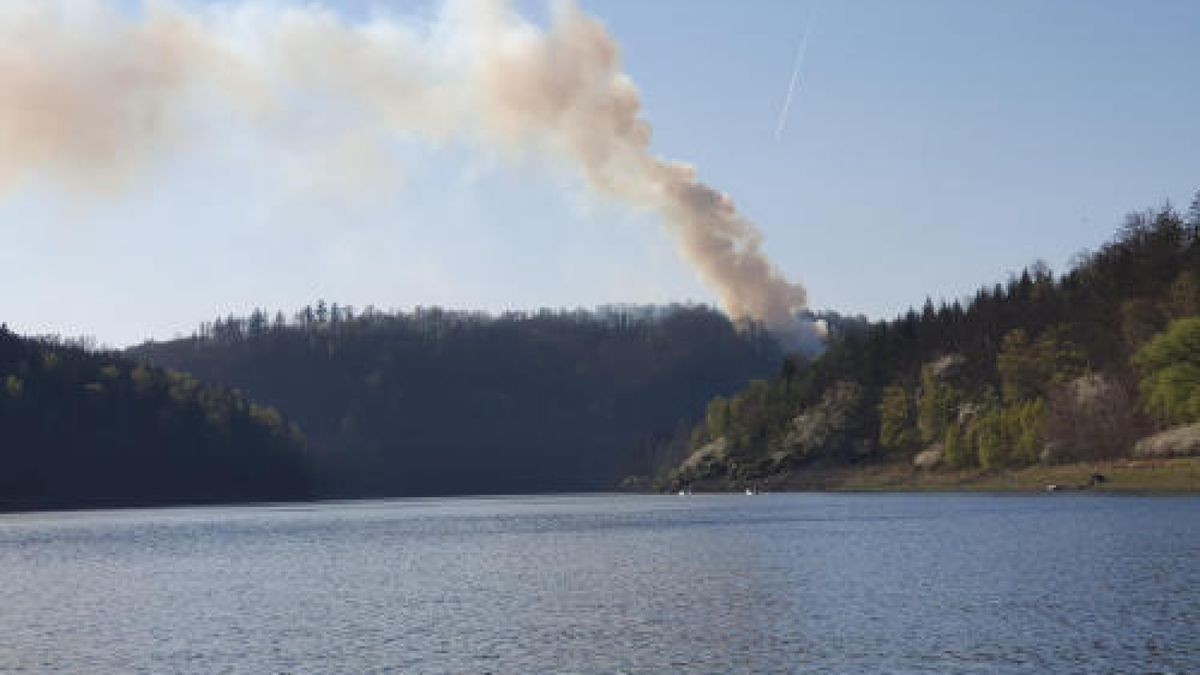 Waldbrand am Heinrichstein im Saale-Orla-Kreis.