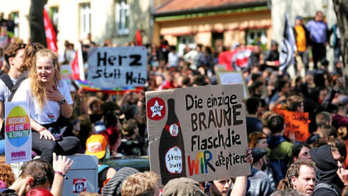 Mai-Demonstration in Erfurt.