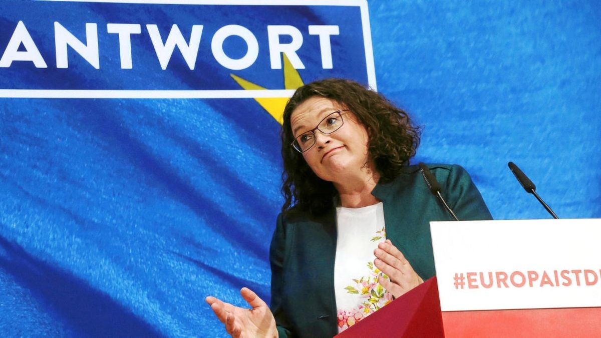 PD-Chefin Andrea Nahles sagt ihren Parteigenossen: „Kopf hoch“.