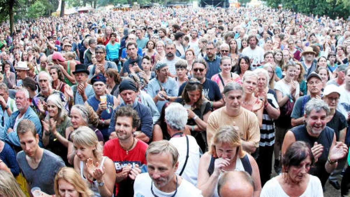 Rudolstadtfestival: Zuschauermassen im Heinepark; Foto: Mediengruppe Thüringen/Peter Scholz