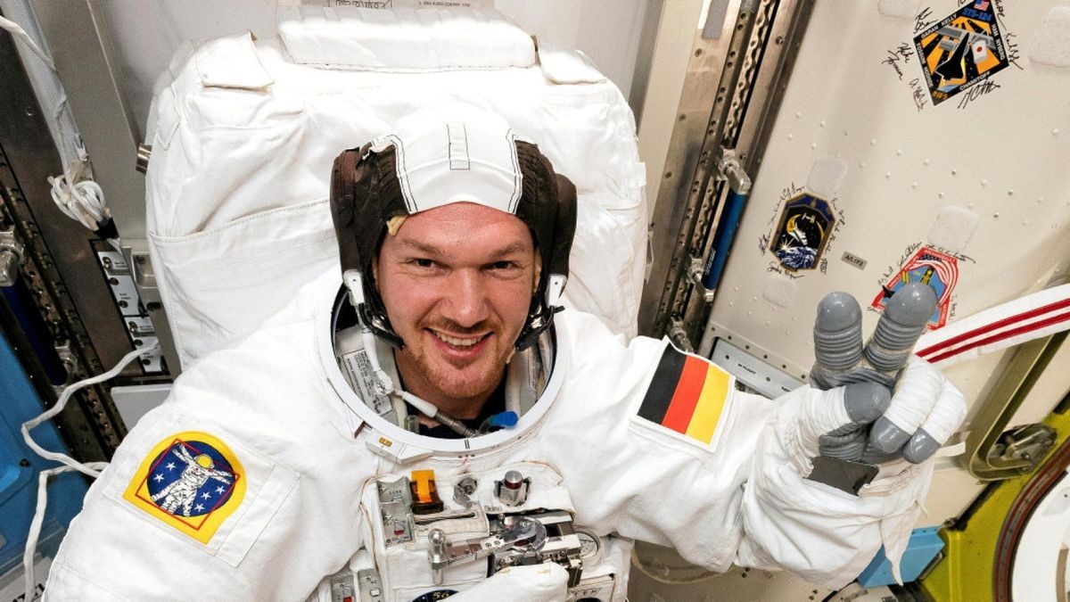 Alexander Gerst bei einem Einsatz im vergangenen Jahr auf der ISS-Raumstation.