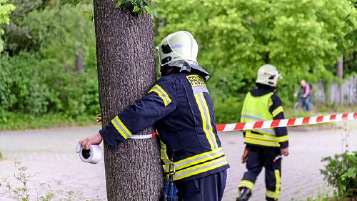 Die Feuerwehr sicherte die Unfallstelle und sperrte den Bereich um den Unfallort ab. Foto: Stefan Eberhardt