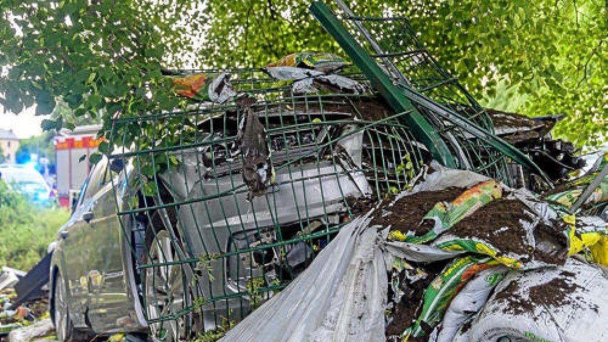 Ein Audi-Fahrer ist Donnerstagabend stadtauswärts aus der Kurve geflogen, über den Fußweg gerast und erst, nachdem er über Hecken und Beete gefahren war, zum Stehen gekommen. Der Mann hatte über 2 Promille Alkohol im Blut. Foto: Stefan Eberhardt