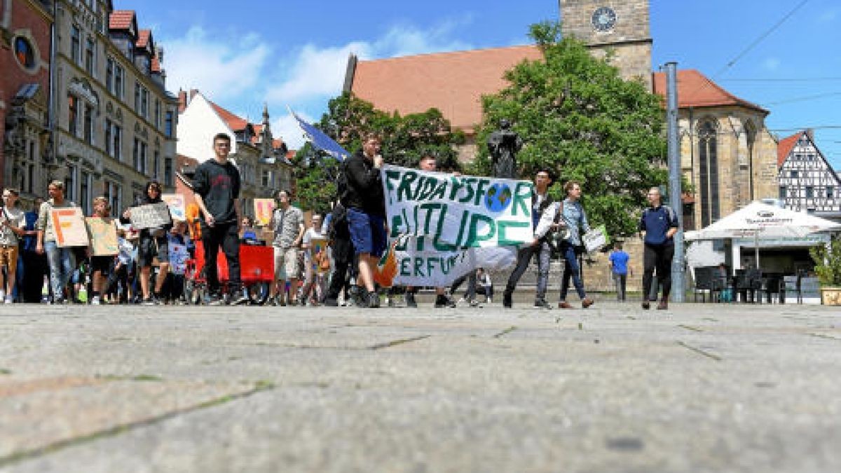 Eindrücke von der Fridays for future-Demonstration in Erfurt.