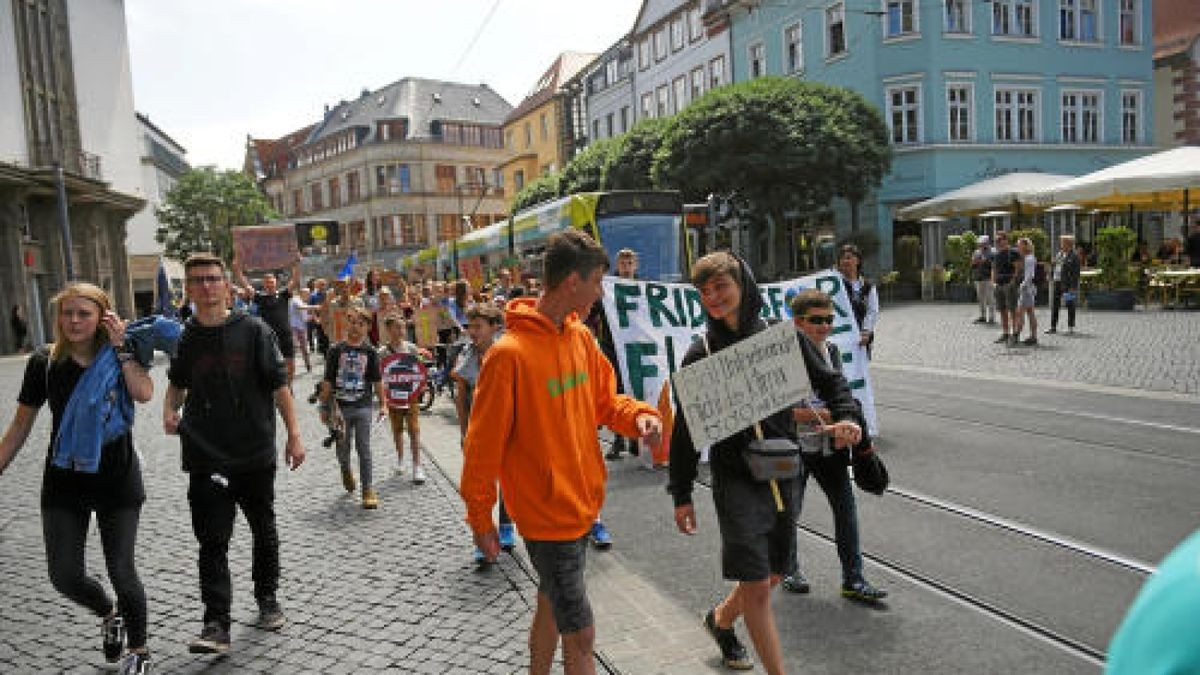 Eindrücke von der Fridays for future-Demonstration in Erfurt.