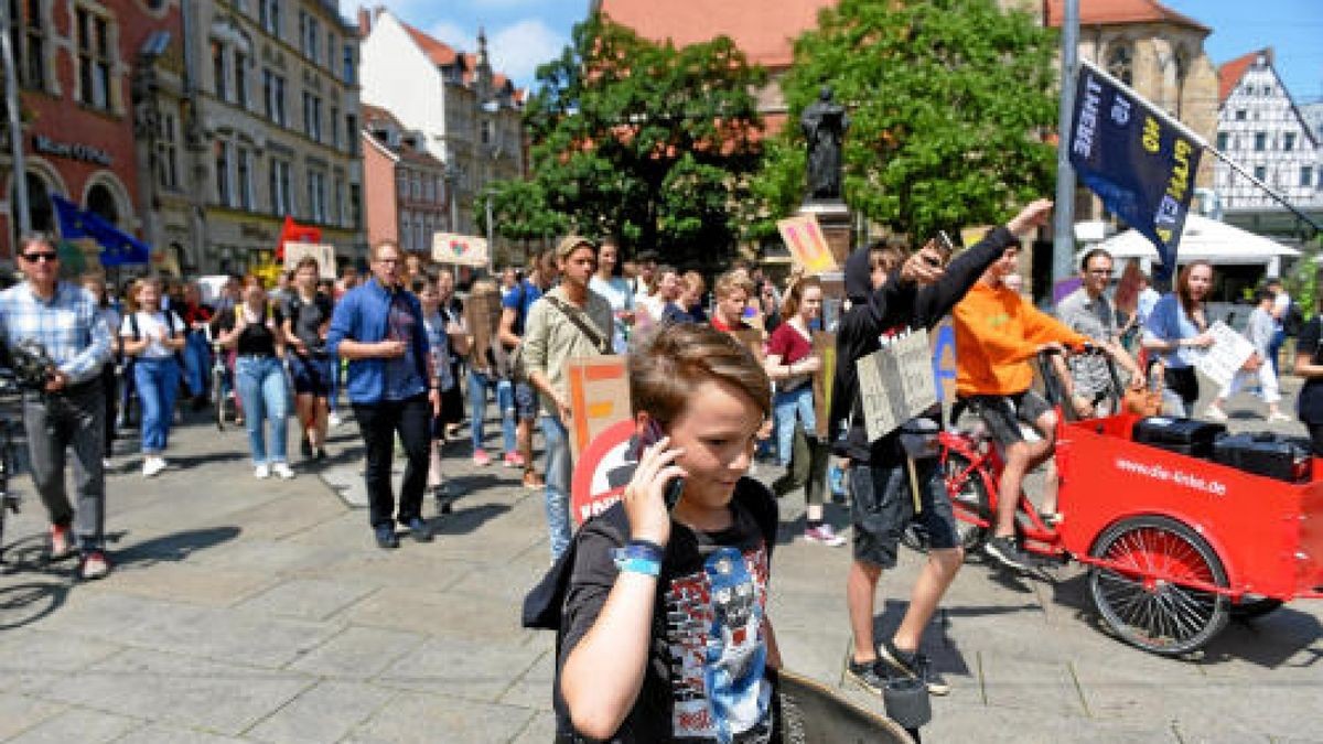 Eindrücke von der Fridays for future-Demonstration in Erfurt.