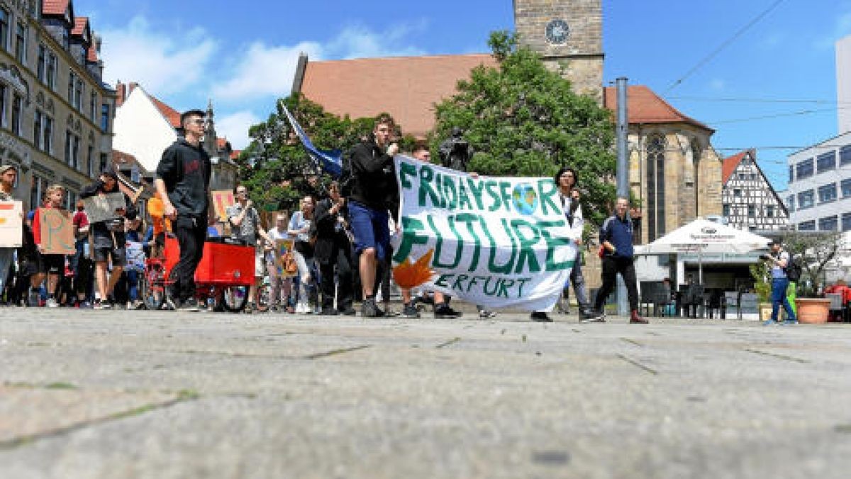 Eindrücke von der Fridays for future-Demonstration in Erfurt.