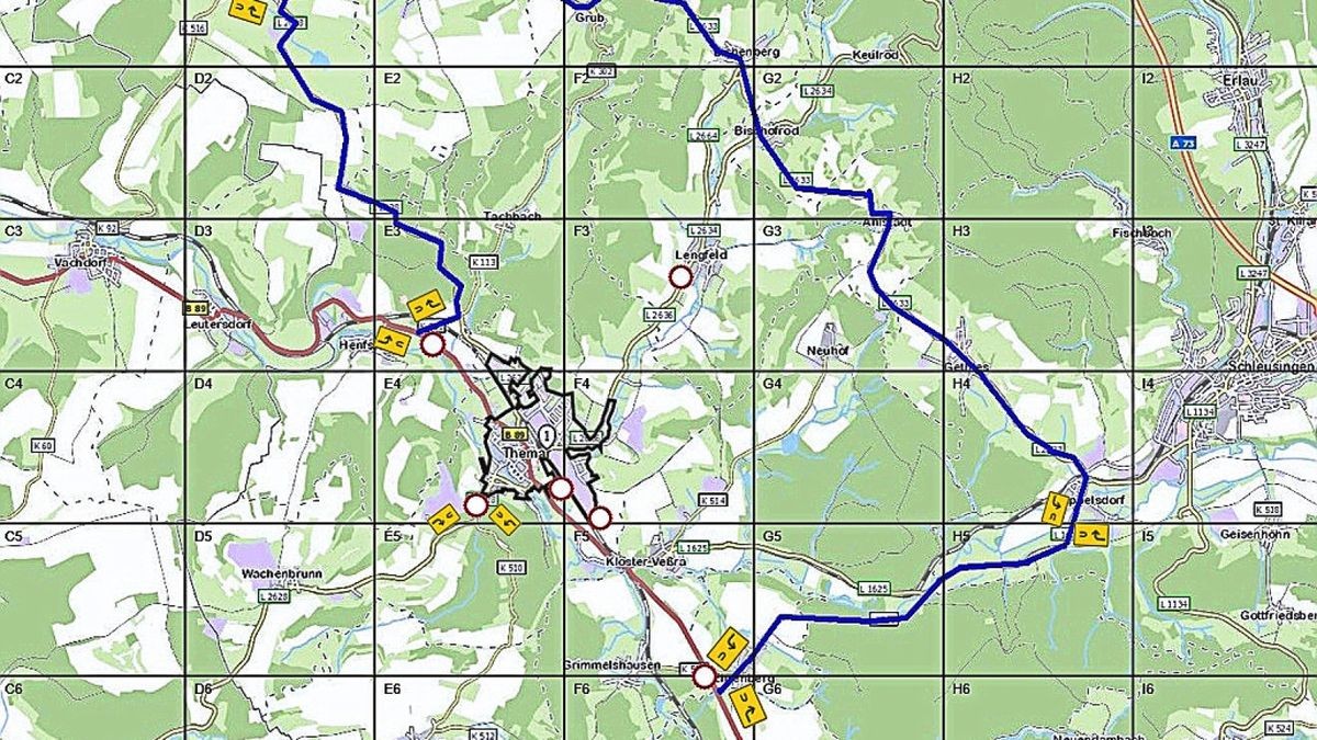 Der Verkehr wird um Themar umgeleitet.