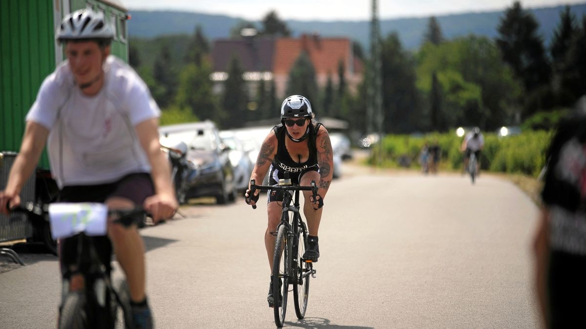 Der Triathlon in Niederdorla mit rund 100 Teilnehmern.