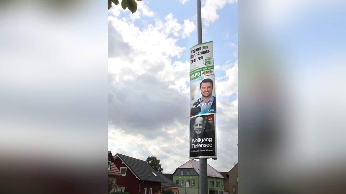 Wahlplakate zur Landtagswahl 2019 in Erfurt.