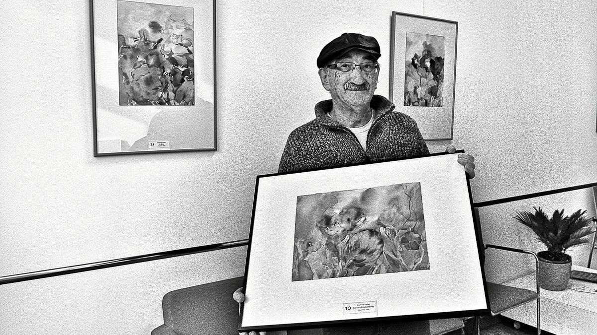 Noch im Januar hatte Siegfried Körber eine Ausstellung mit Blumen-Aquarellen in Kranichfeld eröffnet