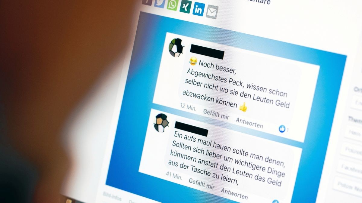 Die Polizei Lippstadt stellte die Postings zur Verfügung, in denen der 38-Jährige die Polizisten beleidigte.