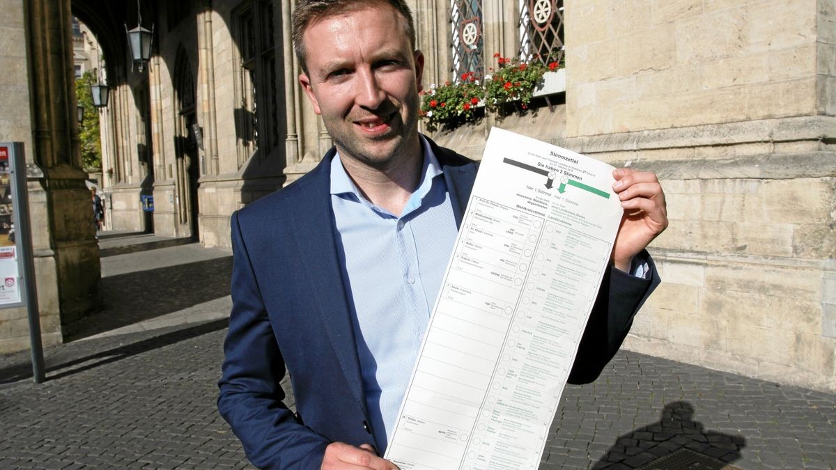 Norman Bulenda (35), Kreiswahlleiter in der Stadt Erfurt für die Landtagswahl 2019. 