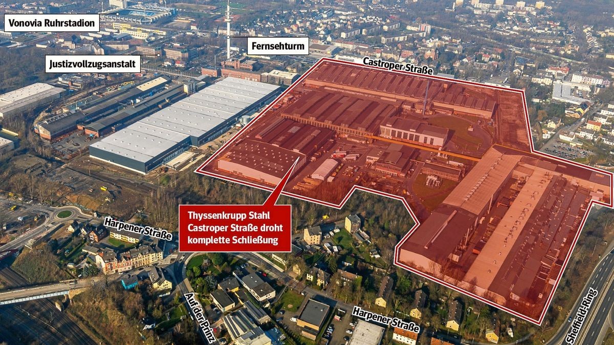 Das Thyssenkrupp-Stahl-Elektroband an der Castroper Straße ist nach den Plänen des Vorstands von der Schließung bedroht. 