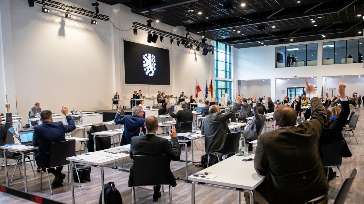 Der Thüringer Landtag tagt derzeit in der Arena Erfurt.