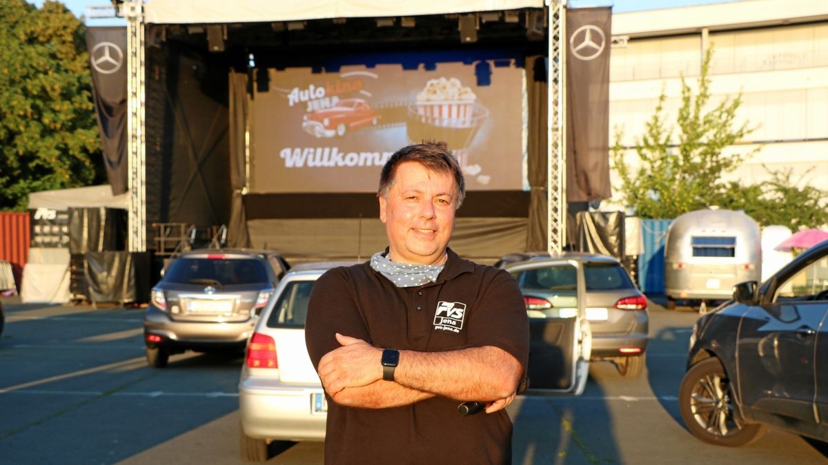 Jens Peterlein von PVS Veranstaltungsservice organisierte das Autokino in Jena.