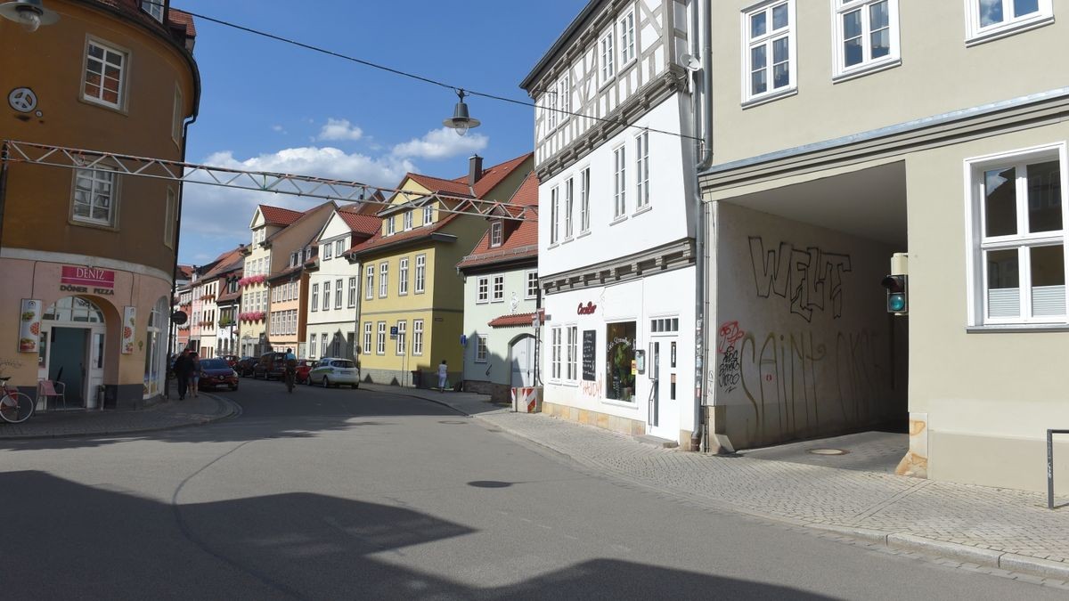 Die Aufnahme entstand in der Michaelisstraße/ Ecke Weiße Gasse