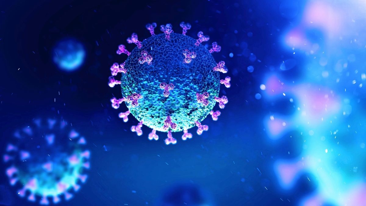 3D-Illustration eines Coronavirus