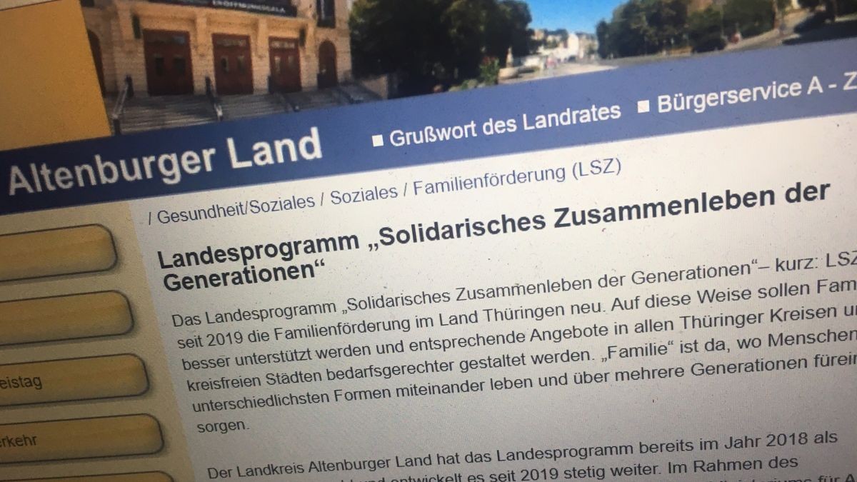 Auf der Webseite des Landratsamtes des Altenburger Lands wird das Landesprogramm „Solidarisches Zusammenleben der Generationen“ vorgestellt.