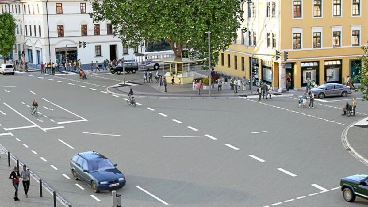 So zeigt die Stadt die Verkehrsführung auf dem Sophienstiftsplatz mit einem  Computerbild.