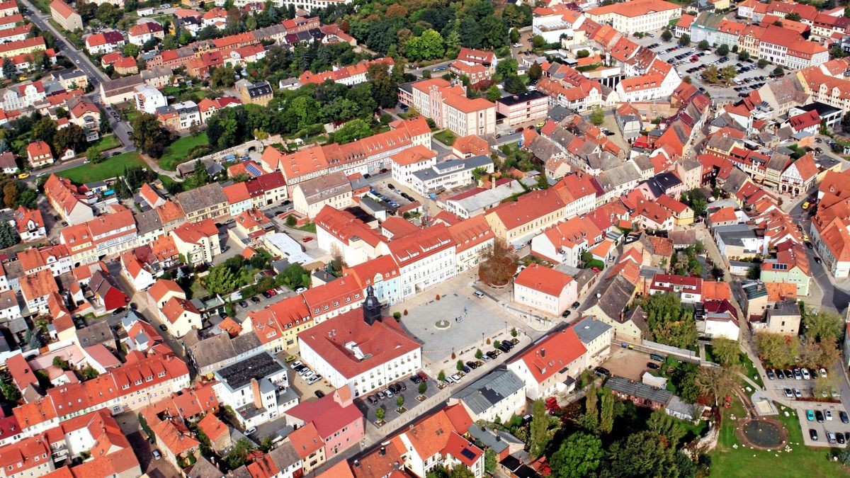 Ein Luftbild von Bad Frankenhausen.