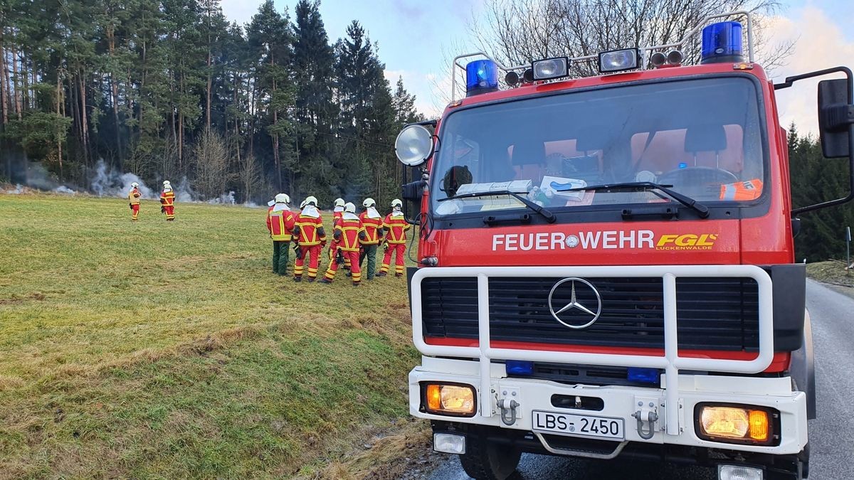 Zwischen Harra und Lemnitzhammer setzte eine heruntergerissene Freileitung eine Wiese in Brand. Die Löschkräfte der Feuerwehr Bad Lobenstein mussten abwarten, bis die Leitung spannungsfrei geschaltet war.