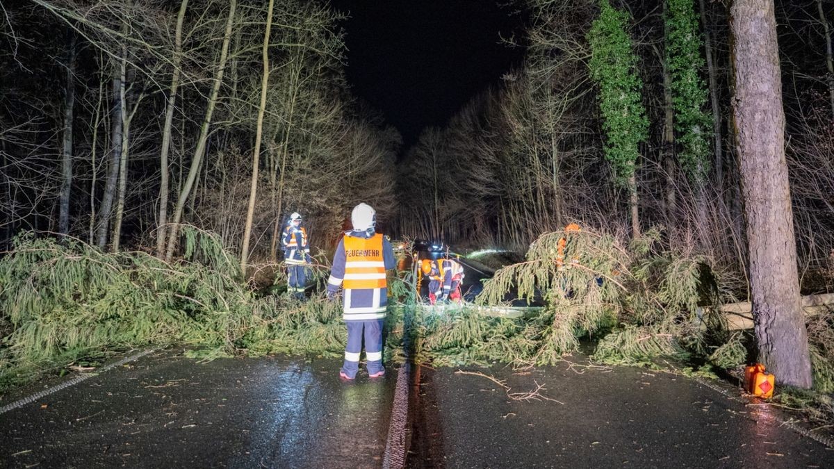 Feuerwehreinsatz auf der Landstraße L1053 zwischen Weimar-Legefeld und Bad Berka.