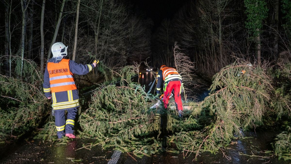 Feuerwehreinsatz auf der Landstraße L1053 zwischen Weimar-Legefeld und Bad Berka.