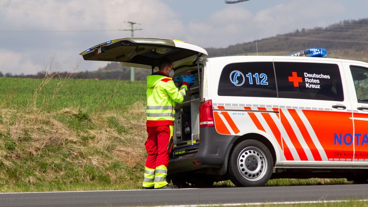 Schwerer Unfall zwischen Kühndorf und Meiningen.