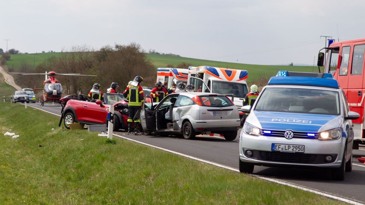 Schwerer Unfall zwischen Kühndorf und Meiningen.