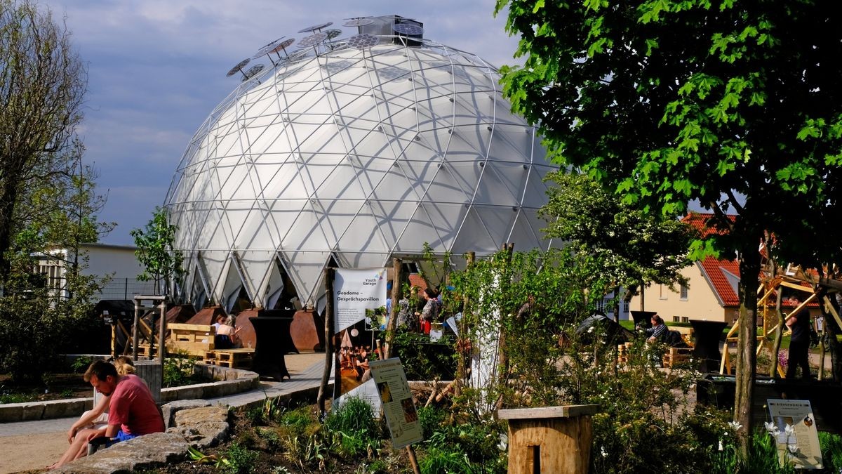 Der Klimapavillon wurde am Wochenende auf dem Erfurter Petersberg eröffnet.